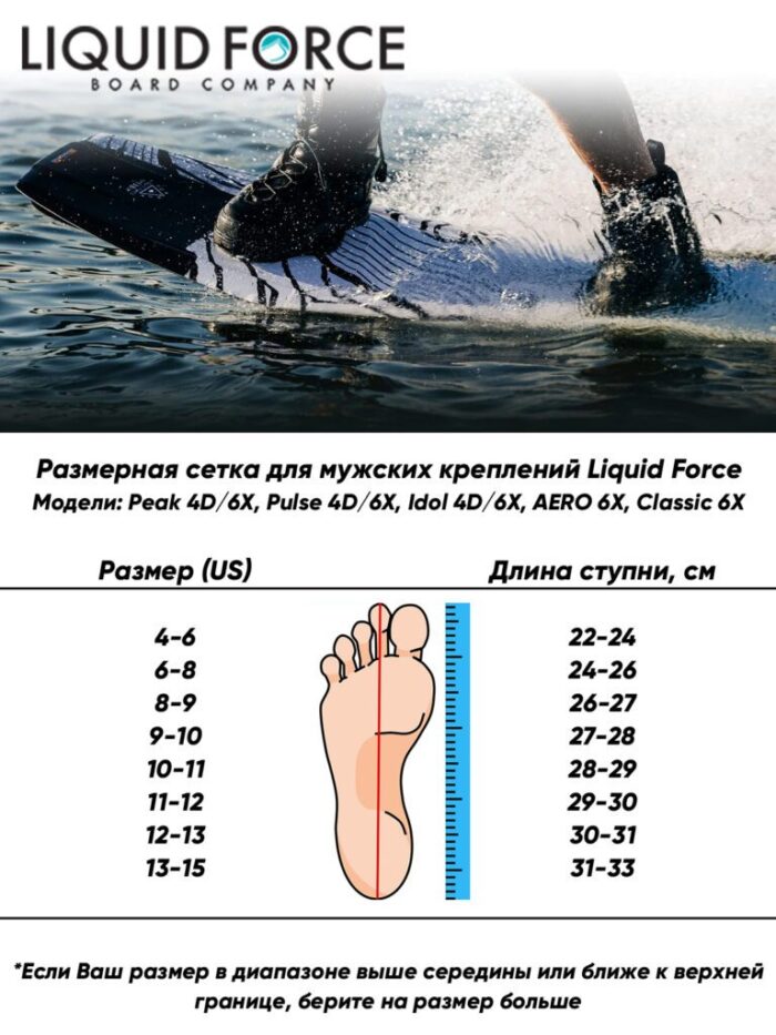 Liquid Force Bindings mens sizechart